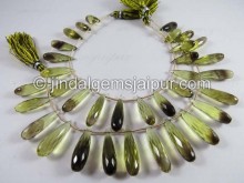 Bi Lemon Quartz Faceted Long Drops Shape Beads